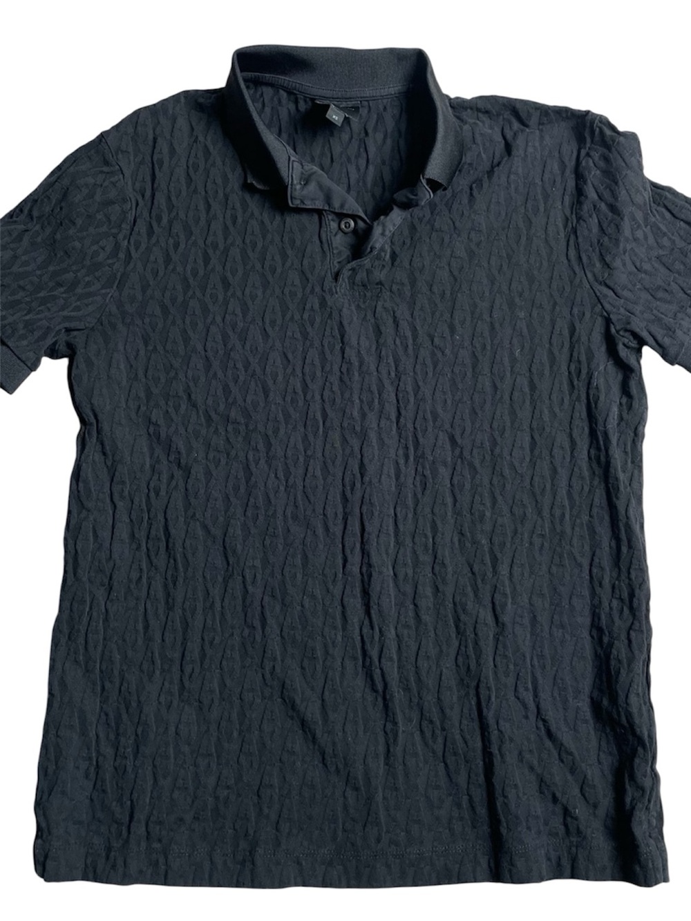 Armani Exchange Black Textured Polo